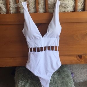 White cut out one piece swim suit Brand New